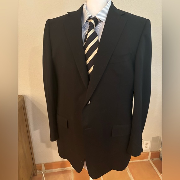 Ermenegildo Zegna Black 2-Button Multiseason Blazer + Tie EU 56 R - Picture 1 of 4
